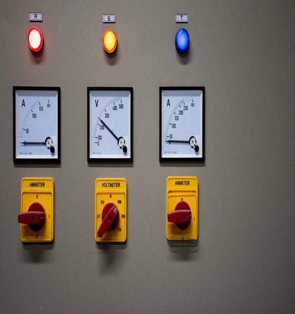 Close up Electrical control cabinet